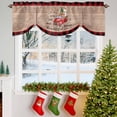 thumbnail image 3 of Christmas Tie Up Valances Curtain, Christmas Truck Snowman Dog Present Wood Grain Adjustable Rod Pocket Short Window Treatment Tie Up Curtains Valances for Kitchen Living Room Bathroom 60x18 Inches, 3 of 9