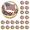 20 PCS, variant on 1/5/10/20PCS US 250th Anniversary Enamel Brooch Pin, American Flag Lapel Pin, 1776-2026 Patriotic Floral Star Badge USA Patriotic Brooches For Backpack Hat Bag Souvenir Gifts