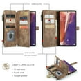 thumbnail image 3 of Samsung Galaxy Note 20 Case,Dteck Magnetic Wallet Case Premium Durable PU Leather Zipper Pocket Card Holder Kickstand Phone Protective Cover for Galaxy Note 20,Brown, 3 of 5