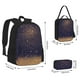 thumbnail image 2 of Easygdp Gold Black Glitter Mochila para Niños y Niñas con Set de Caja de Almuerzo y Estuche para Lápices 3 en 1, Mochila Escolar Estampada para Adolescentes, 2 of 7