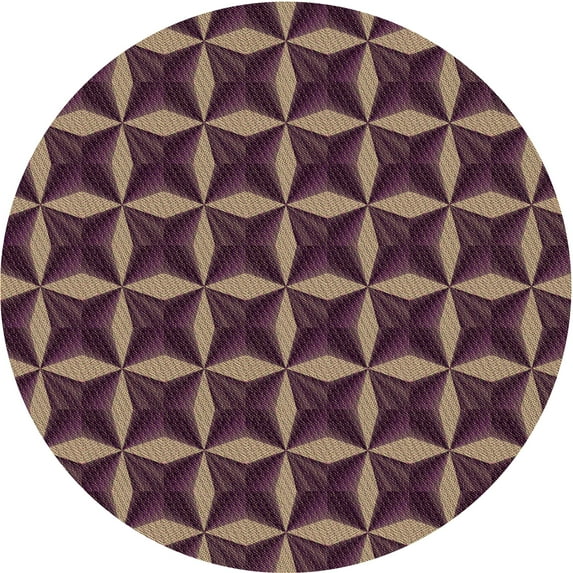 Ahgly Company Indoor Round Patterned Dark Almond Brown Area Rugs, 7' Round