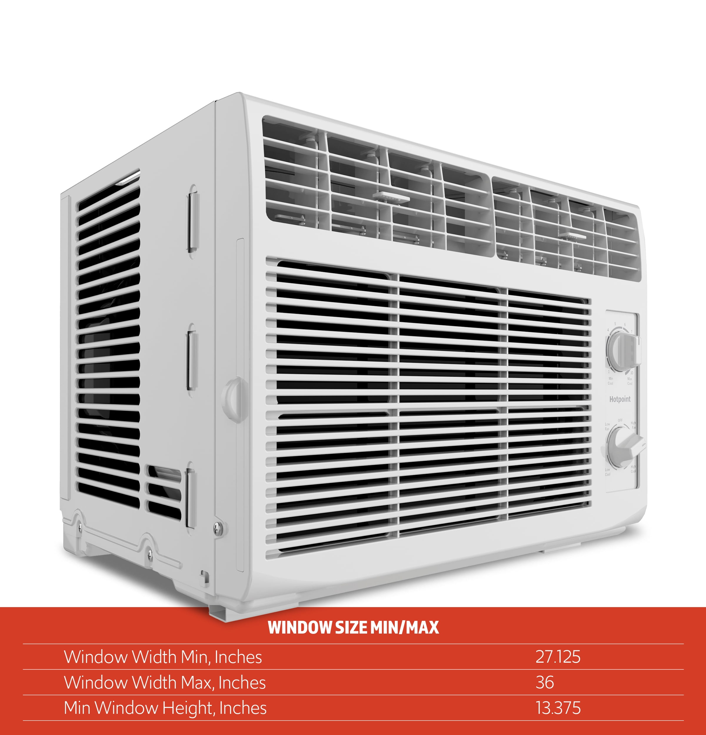 Walmart Exclusive Hotpoint® 5000 BTU, 115V Mechanical Window Air Conditioner, Covers 150 sq. ft.