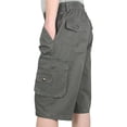 thumbnail image 5 of Nmnitkp Men's Multi-Pocket Cargo Shorts Elastic Waist Relaxed Fit 11 Inch Long Casual Outdoor Work Shorts, Lightweight Breathable Comfort Fit for Men Gray,2XL, 5 of 9