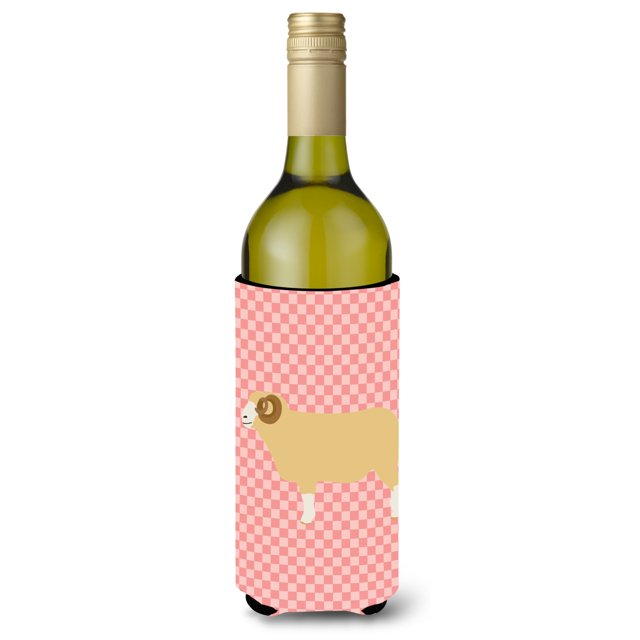 "Treasures Horned Dorset Pink Check - Portabotellas decorativo, 750 ml, multicolor" Caroline's Treasures BB7980LITERK