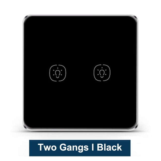 Tuya ZigBee Light Smart Switch Home Office Control táctil inalámbrico Interruptor de lámpara WiFi Panel de control inteligente, Negro, 2 unidades tholdsy EL001893-05B