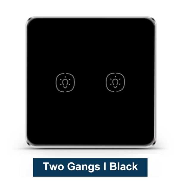 Tuya ZigBee Light Smart Switch Home Office Control táctil inalámbrico Interruptor de lámpara WiFi Panel de control inteligente, Negro, 2 unidades Scienceny EL001893-05B
