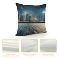 thumbnail image 4 of Nawypu  Landscape Throw Pillow Cushion Cover, Asia China Hong Kong City Skyline View at Blue Night Towers and Skyscapers Photo, Decorative Square Accent Pillow Case,, 4 of 5
