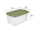 thumbnail image 2 of Sterilite Extra Large EZ Carry Storage Bin, 120 Quart Clear Plastic Storage Container with Full-Grip Handles, Green, 4 Pack, 2 of 12