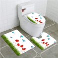 thumbnail image 1 of Juego de alfombras de baño ABPHQTO Amapolas y mariposas de verano 3 piezas, 1 of 2