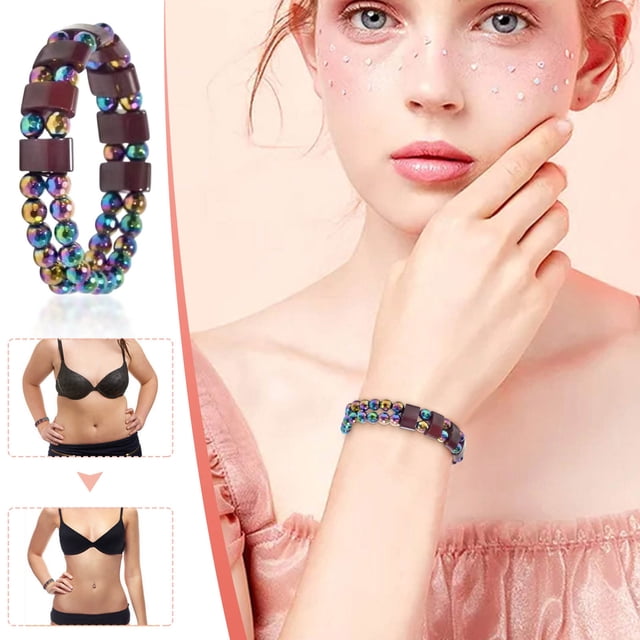 Fiudx Pulsera Natural, Natural Magnificence, Hematita y Obsidiana, Dire Corazon con Cierre Elástico, Joya Comoda para Mujer, Accesorio para Unlooked Casual, Ideal para Regal En Cumpleaños San Valentí