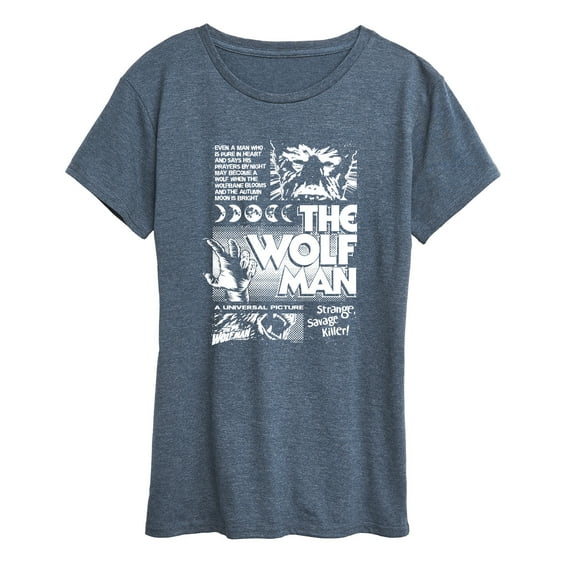 Classic Monsters - The Wolf Man - Women's Short Sleeve Graphic T-shirt