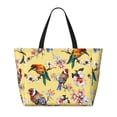 thumbnail image 2 of Xecao Beautiful Bright Birds And Flowers for versatile beach bag for women includes zipper pockets and waterproof material, ideal for vacations and adventures., 2 of 7
