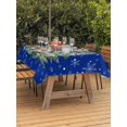 thumbnail image 2 of Outdoor Tablecloth with Umbrella Hole and Zipper, Blue Christmas Tree Rectangle Table Cloth 60x120 Inch Waterproof Tablecloth, Xmas Trees Snowflake Winter Picnic Table Cover for Patio Camping, 2 of 7