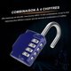 thumbnail image 3 of [2 Pcs] 4-Digit Combination Padlock, Waterproof Combination Lock, Waterproof Metal and Plated Steel Combination Clasp - Blue, 3 of 5