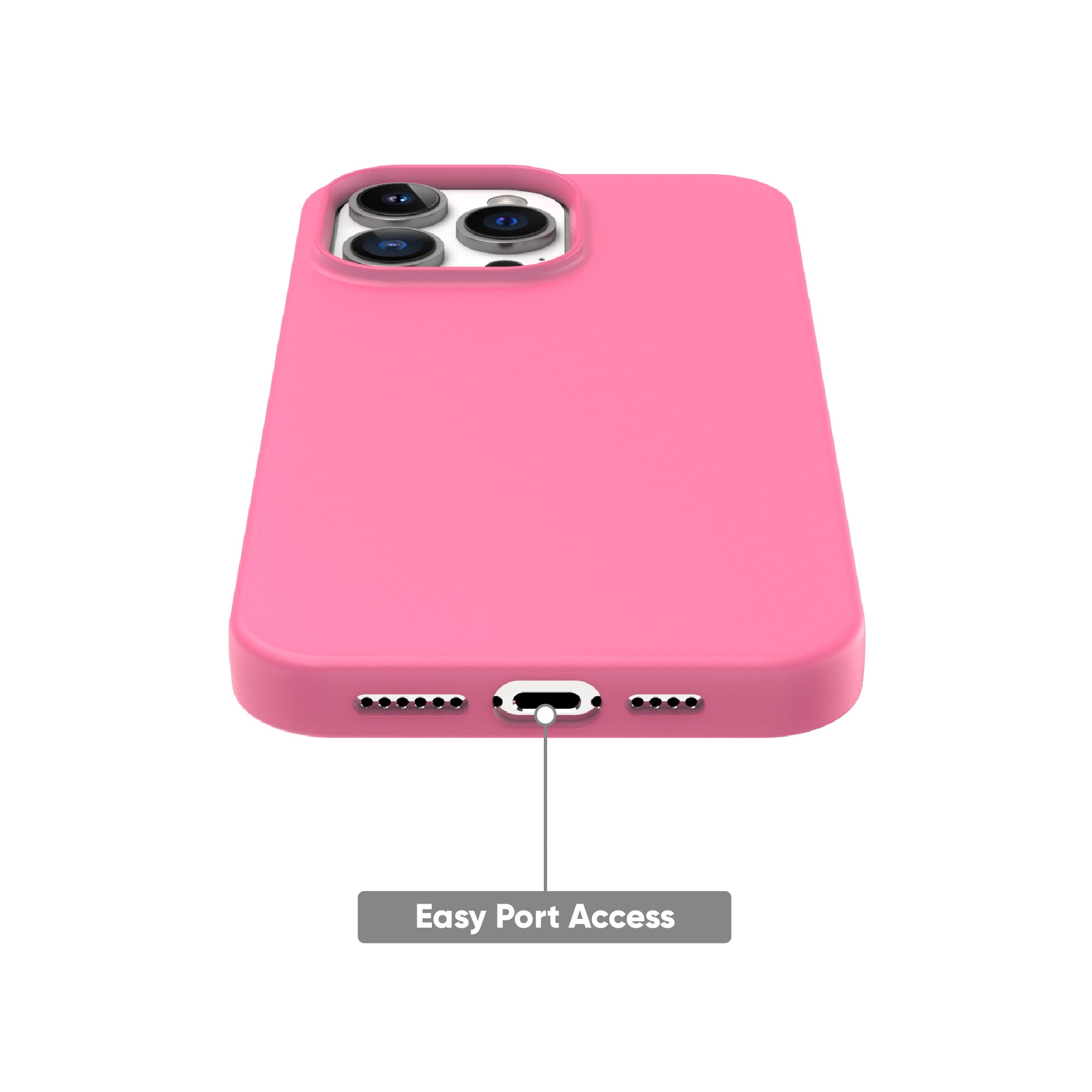 onn. Silicone Phone Case for iPhone 14 Pro - Pink