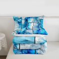 thumbnail image 6 of jejeloiu Blue Ocean Patchwork Art Full Size Comforter Sets Kids,Coastal Print Bedding Sets,Reversible,3-Piece, 6 of 8