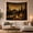 Campfire Tent, variant on Wooden Planks Wilderness with Upper Section Dominated, Cozy Rustic for Farmhouse Decor Lovers, Wall Decor, Housewarming Gift, Tapestry Wall Hanging for Dorm and Living Room