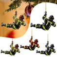thumbnail image 3 of Árbol de Navidad decoración del hogar 2D acrílico creativo fuego periférico coche colgante bombero adorno colgante, 3 of 4