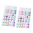thumbnail image 1 of KAKOWELY 2 Sheets Self-adhesive Acrylic Crystal Rhinestone Jewels Gems Sticker Sheets Assorted Colors Various Shapes (Multicolor Type 1),5.12"X2.95"X0.2", 1 of 4