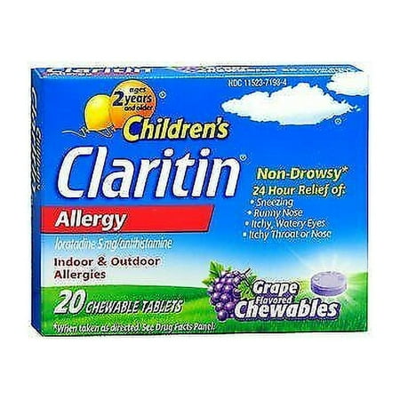 Claritin Children's Non-Drowsy Indoor & Outdoor Allergies Grape 30ct,4-Pack