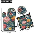 thumbnail image 6 of Pioneer Flower Kitchen Oven Mitt and Pot Holder Sets 2 Pcs for Baking, Cooking and Grilling, Heat Resistant Up To 392 °F, 6 of 7