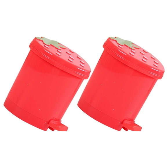 LOLIPPYY 2Ud Papelera Roja Creativa Para Escritorio Perfecta Como Almacenamiento Y Basura En Habitación