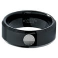 thumbnail image 2 of Tungsten Sunset Ocean Horizon View Band Ring 8mm Men Women Comfort Fit Black Beveled Edge Polished, 2 of 4