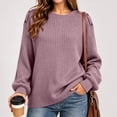 thumbnail image 4 of Inverlee Womens Crewneck Long Sleeve Ribbed Button Shoulder Pullover Loose Soft Knit for Casual Daily Sweater Oversized Relaxed Fit Autumn Layering BlouseS-XXL, 4 of 8