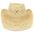 thumbnail image 1 of Nuevo sombrero para parejas al aire libre, sombrero de viaje con protección solar, sombrero de paja vaquero occidental, sombrero de paja tejido a mano, 1 of 1