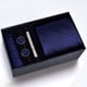 thumbnail image 3 of Cajas de regalo Corbata para hombre Bufanda cuadrada Gemelos Clip de corbata Conjunto de cinco piezas Negocios formales Rayas azules, 3 of 6