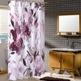 thumbnail image 6 of Small Stall 36"x72" Purplish Red Floral Shower Curtain Set with Hooks,Watercolor White Lush Flowers Bathroom Curtain,Modern Minimalist Waterproof Bath Curtain for Bathroom Decor, 6 of 6