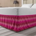 thumbnail image 1 of Abstract Bed Skirt, Zigzag Horizontal Colorful Chevron Pattern in Gradient Tones Geometric, Elastic Bedskirt Dust Ruffle Wrap Around for Bedding Decor, 4 Sizes, Magenta and Multicolor, by Ambesonne, 1 of 2