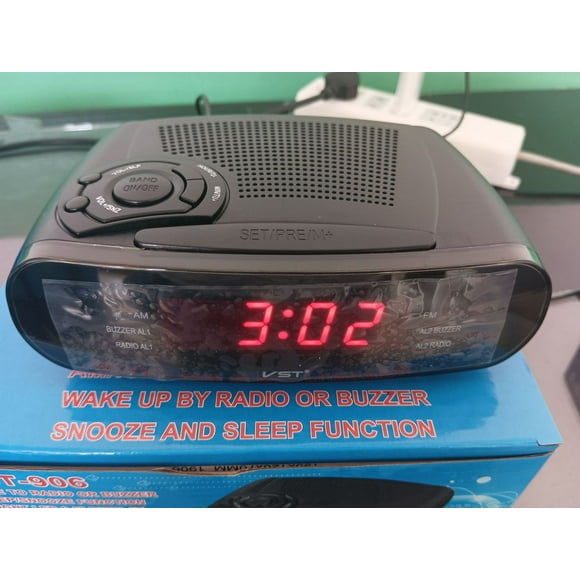 Radio despertador controlado por reloj con canal AM y FM Radio despertador LED con función de repetición Reloj LED