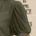 thumbnail image 5 of Women's Summer Short Sleeve V Neck Tops Shirts Blouses Crewneck Puff Sleeve Loose Fit Solid Color Sheer Mesh Overlay Cardigan Shawl Casual Beach Vacation Party Night Out Fashion Essential Gift for Wo, 5 of 9