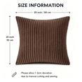 thumbnail image 4 of Phantoscope Corduroy Velvet Throw Pillow Covers 20x20 Set of 2, Soft Textured Decorative Cushion Cases for Sofa Couch Bed, Farmhouse Style, Dark Brown (Pillow Covers Only), 4 of 11