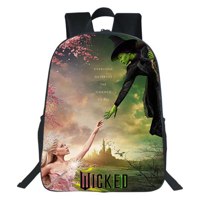 Vlemua Wicked Backpack, Back to School Decorations, 16" Wicked Casual Backpack for Fans, School Shoulder Bag for Students and Fans