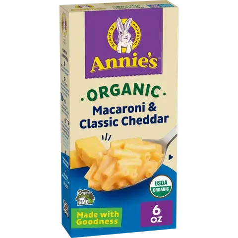 Pack of 12, Annies Homegrown Organic Classic Cheddar Mac & Cheese, 6 oz