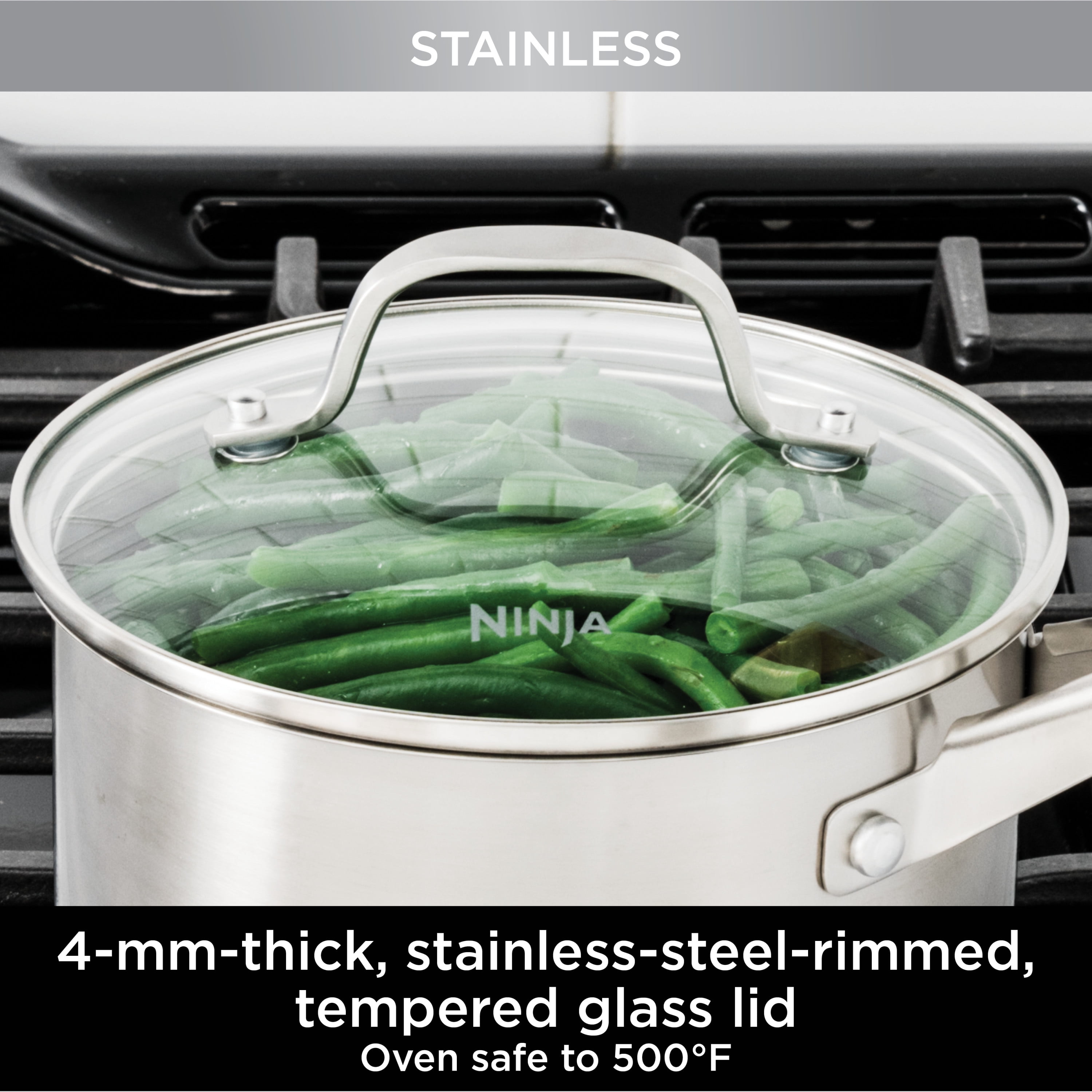 Ninja Foodi Neverstick Essential Stainless 11-Piece Cookware Set