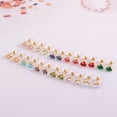 thumbnail image 3 of 12 Pairs 18K Gold Plated Surgical Stainless Steel Stud Earrings, Flat Back Screw Round Heart Star Square Teardrop CZ Brithstone Cartilage Helix Stud Earrings Set for Women, 3 of 7