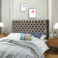 thumbnail image 2 of Hunter Velvet Upholstered Queen/ Full Headboard, Grey and Black Steel, 2 of 7