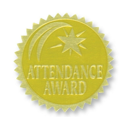 Attendance Award Seal - GOLD FOIL EMBOSSED SEALS ATTENDANCE AWARD