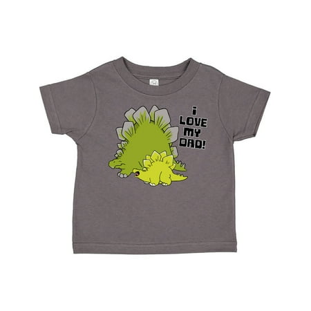

Inktastic I Love My Dad with Baby and Daddy Stegosauruses Gift Toddler Boy or Toddler Girl T-Shirt