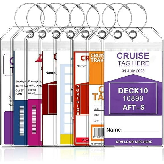 Cruise Luggage Tag Holder, Cruise Luggage Tag Holder can be Used for 2025Carnival, NCL, MSC Cruises, and Princess Ships Offer-16pack