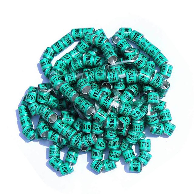 Greeniant 50x 2023 Anillos para patas de paloma Bandas para pies de pájaro para Bantam Finch Canary Pink Suministros para pájaros Verde 50 pcs