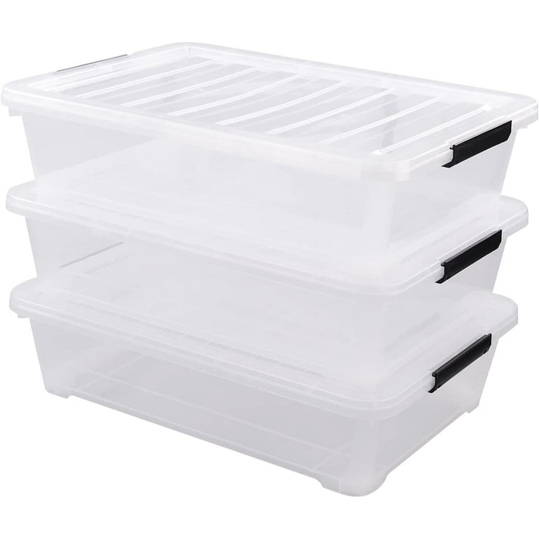 Citylife 1.3 QT 10 Packs Small Clear Storage Bins with Lids Plastic Kids  Craft Storage Bins