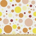 thumbnail image 1 of Abstract Fabric by the Yard, Geometric Round Shaped Circles and Polka Dots Oval Pastel Repetition, Decorative Upholstery Fabric for Chairs & Home Accents, Peach and Dark Orange by Ambesonne, 1 of 5