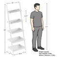 thumbnail image 4 of Lavish Home Bookshelf - 5-Tier Ladder Shelf with Leaning Look - Bookcase for Home Decor and Office Storage - Freestanding Book Shelves, White, 4 of 6