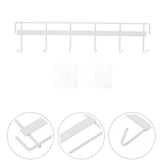 Niceauty Versatile White Adhesive Wall Rack for Kitchen and Bathroom Utensil Hanging
