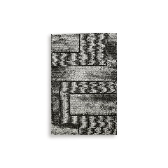 Signature Design by Ashley Kurtmen 5' x 7' Area Rug, Black Ivory Geometric