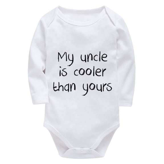 My Uncle Is Cooler Than Yours Newborn Onesie for Girls Long Sleeve Baby Bodysuits White Boys Baby Clothes 0-3 Months